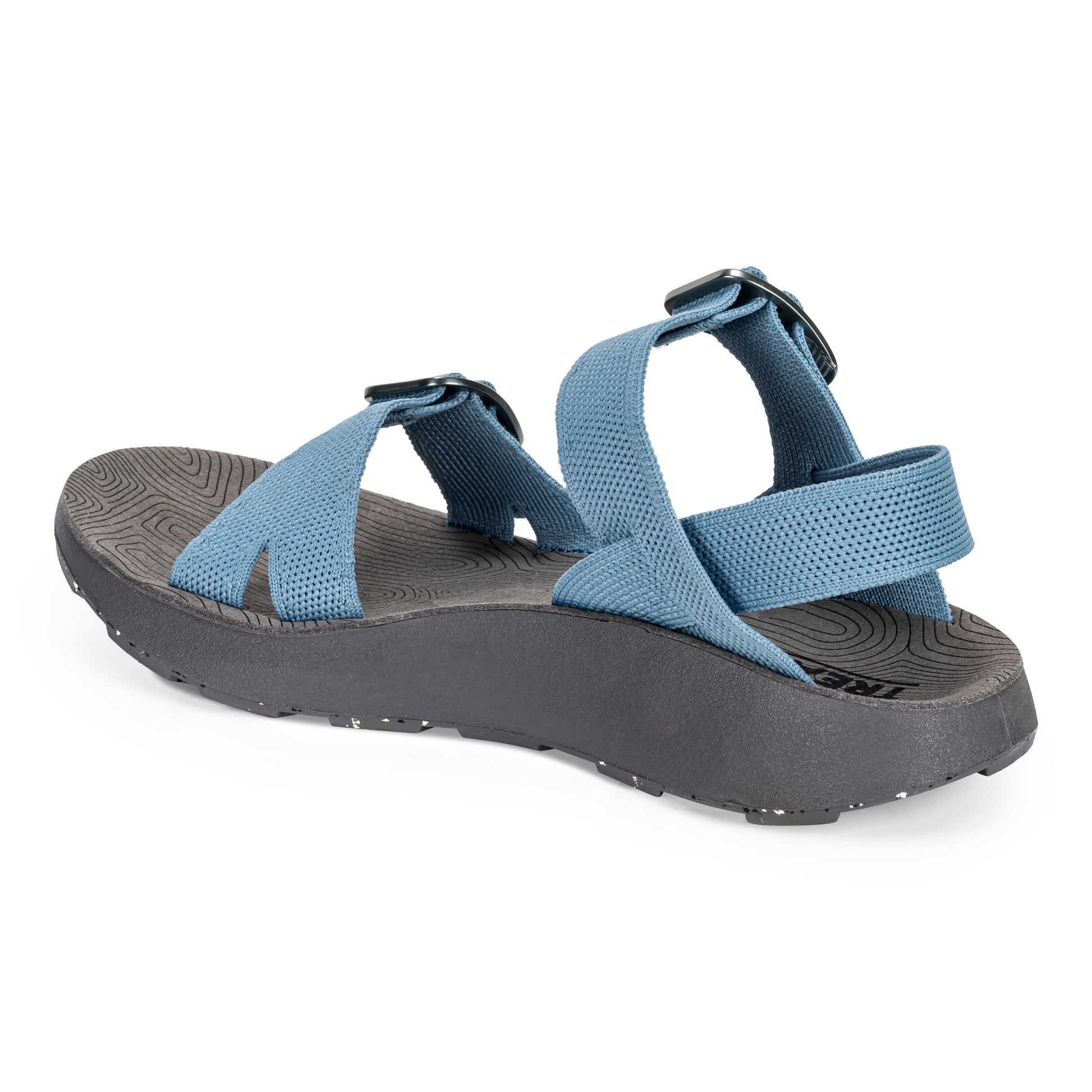3/4 Angled Medial View of Women's Salinas Sandal in Sky on a white background.