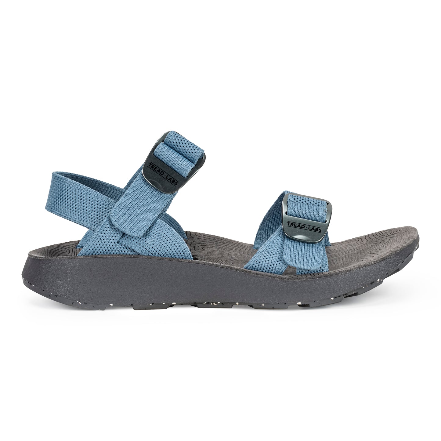Lateral View of Women's Salinas Sandal in Sky on a white background.