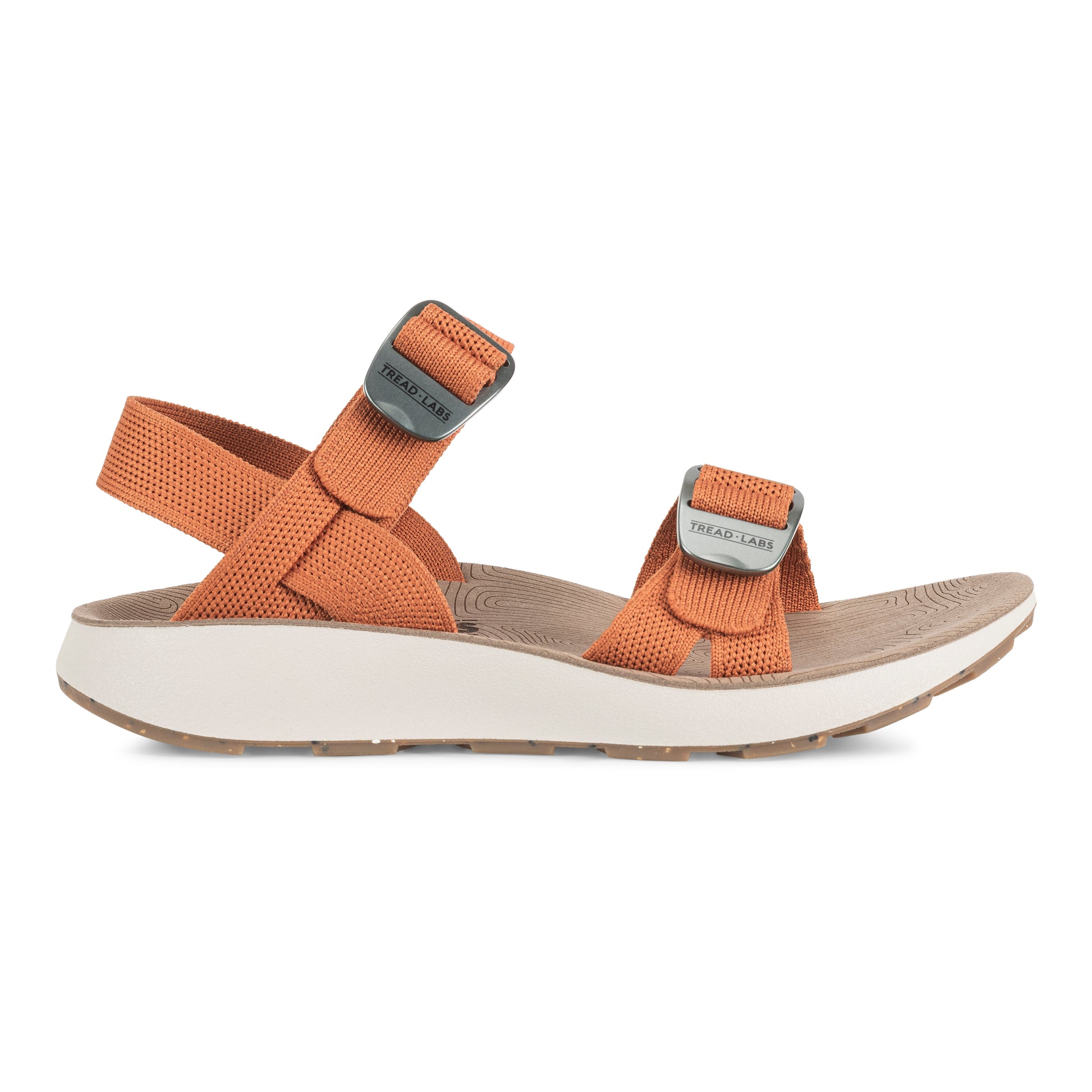Lateral View of Women's Salinas Sandal in Apricot on a white background.