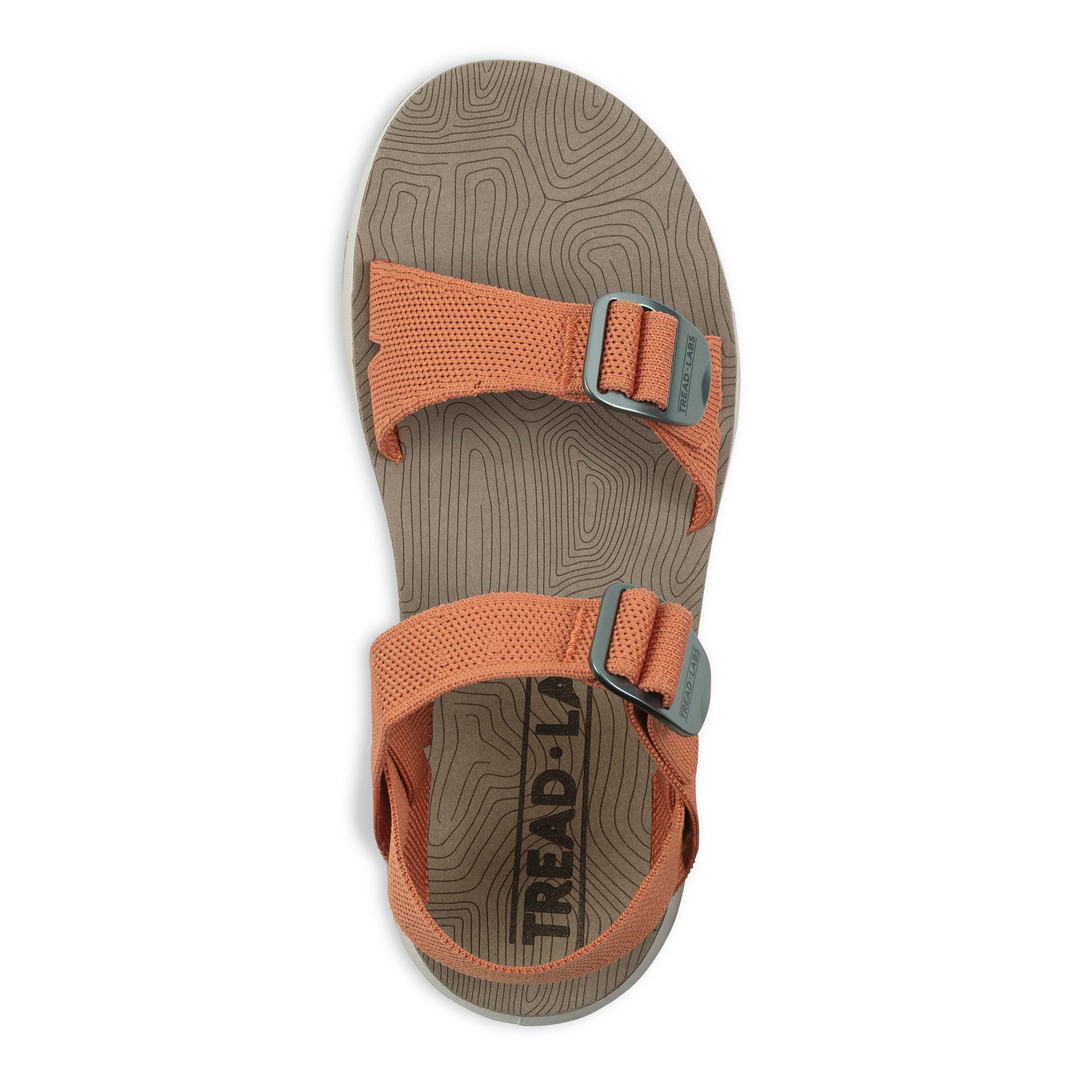 Top View of Women's Salinas Sandal in Apricot on a white background.
