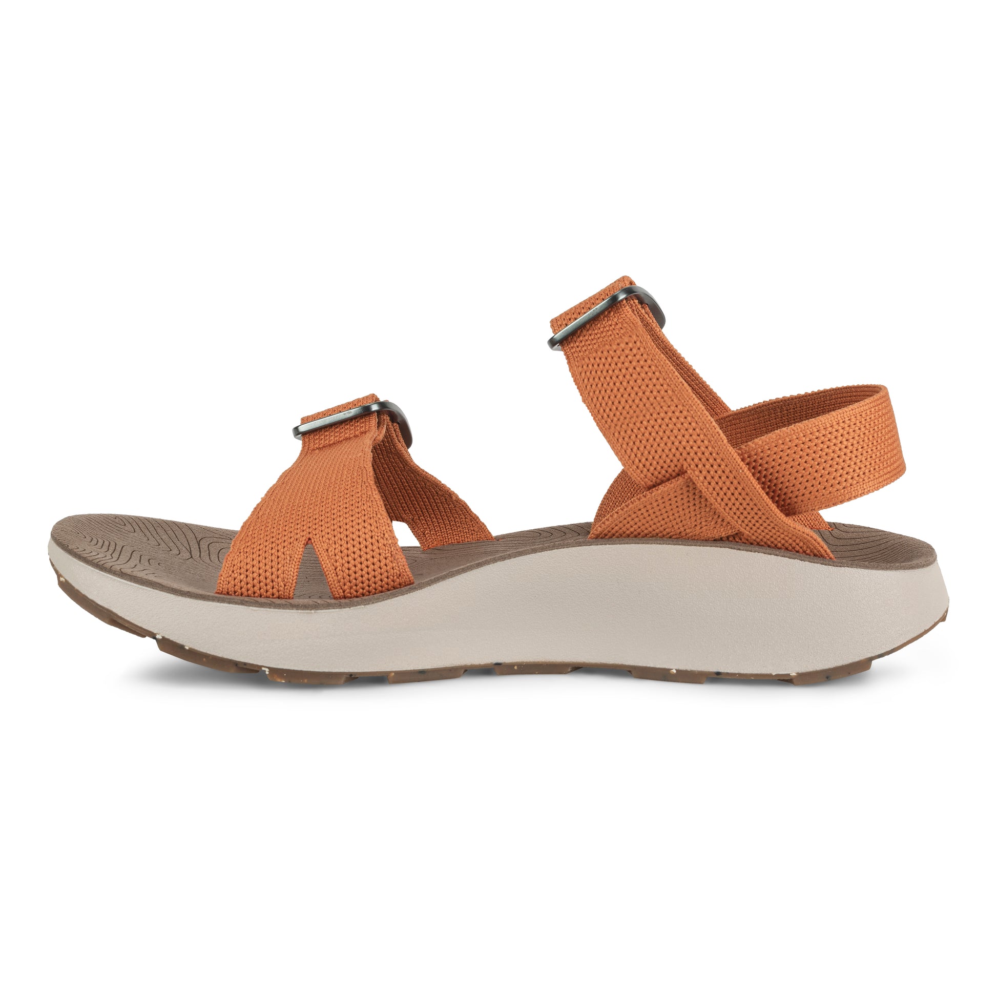 Medial View of Women's Salinas Sandal in Apricot on a white background.