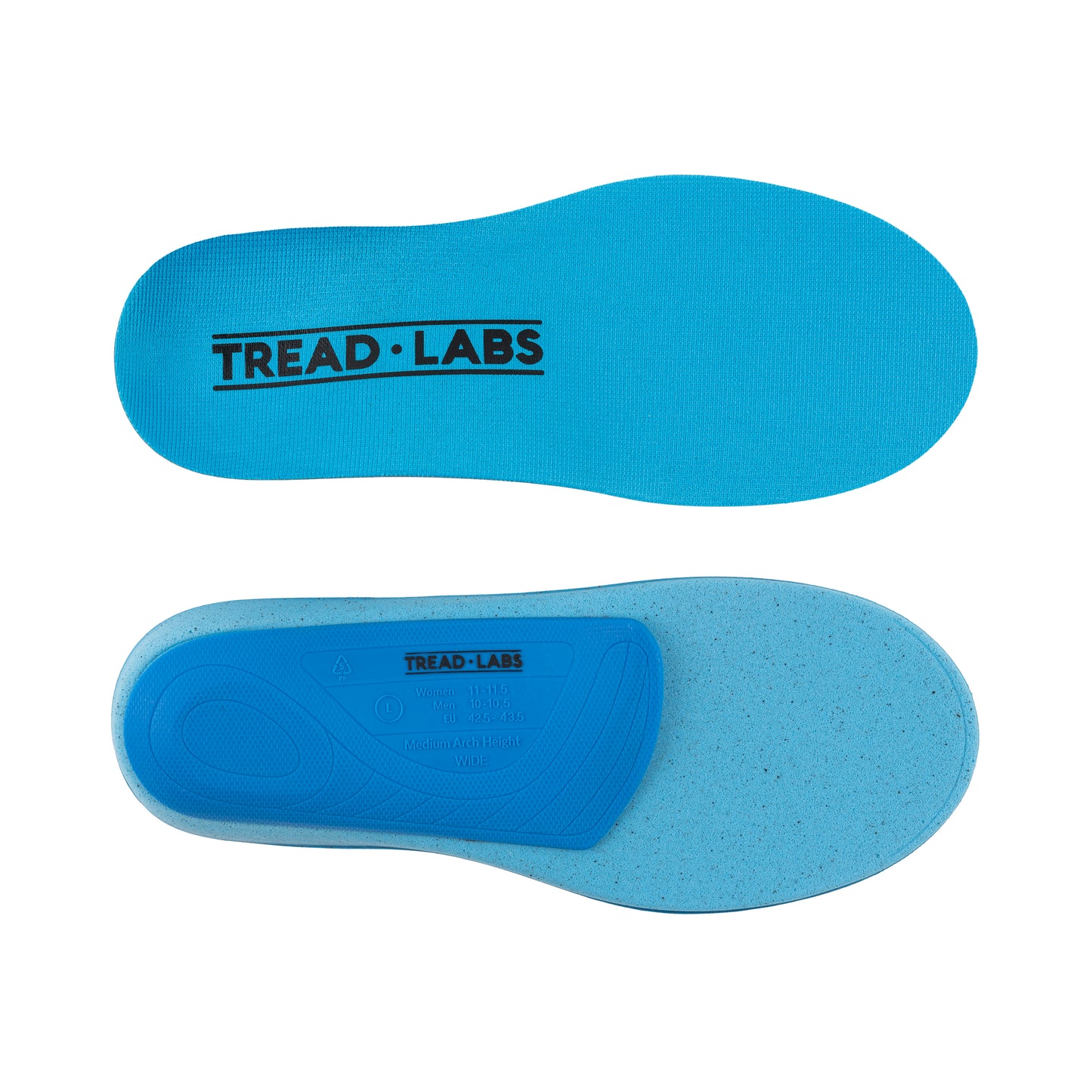 Pace Wide Insoles top and bottom view on a white background