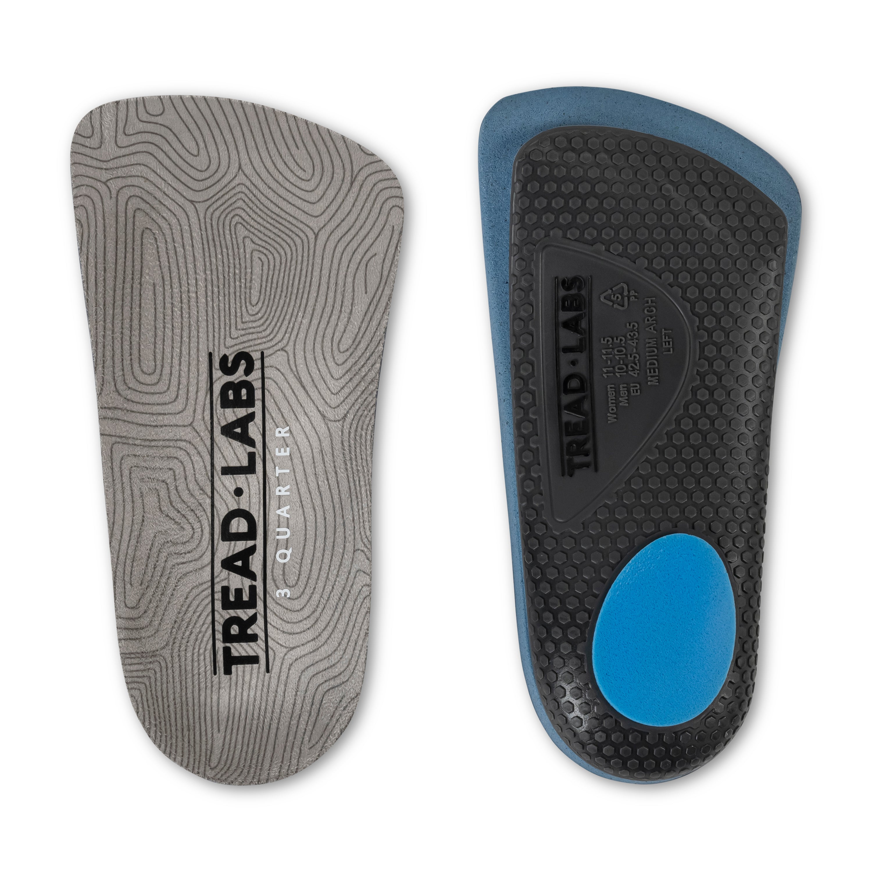 TREAD LABS 3 Quarter Insoles | Precision Fit Pain Relief & Comfort