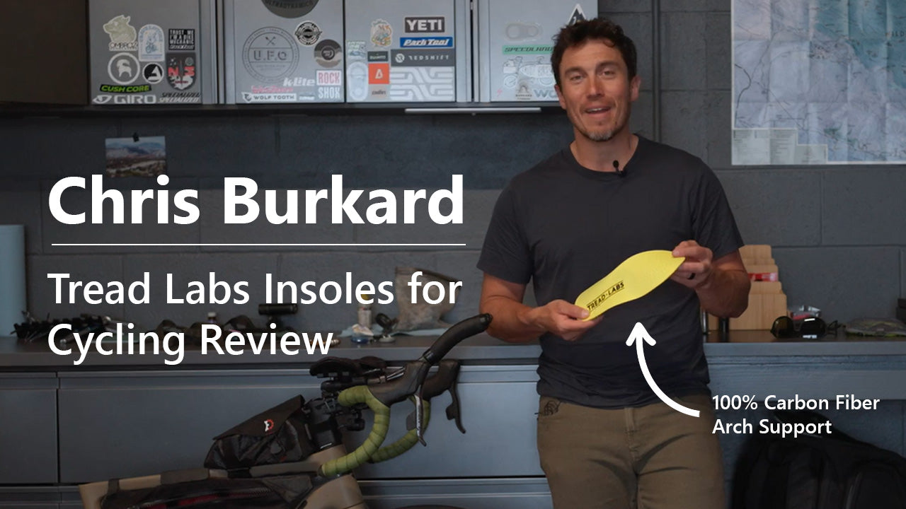 Load video: Chris Burkard reviews Tread Labs insoles for cycling.