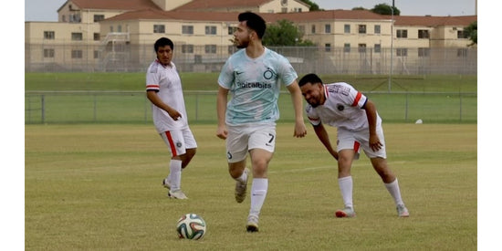 Man playing soccer