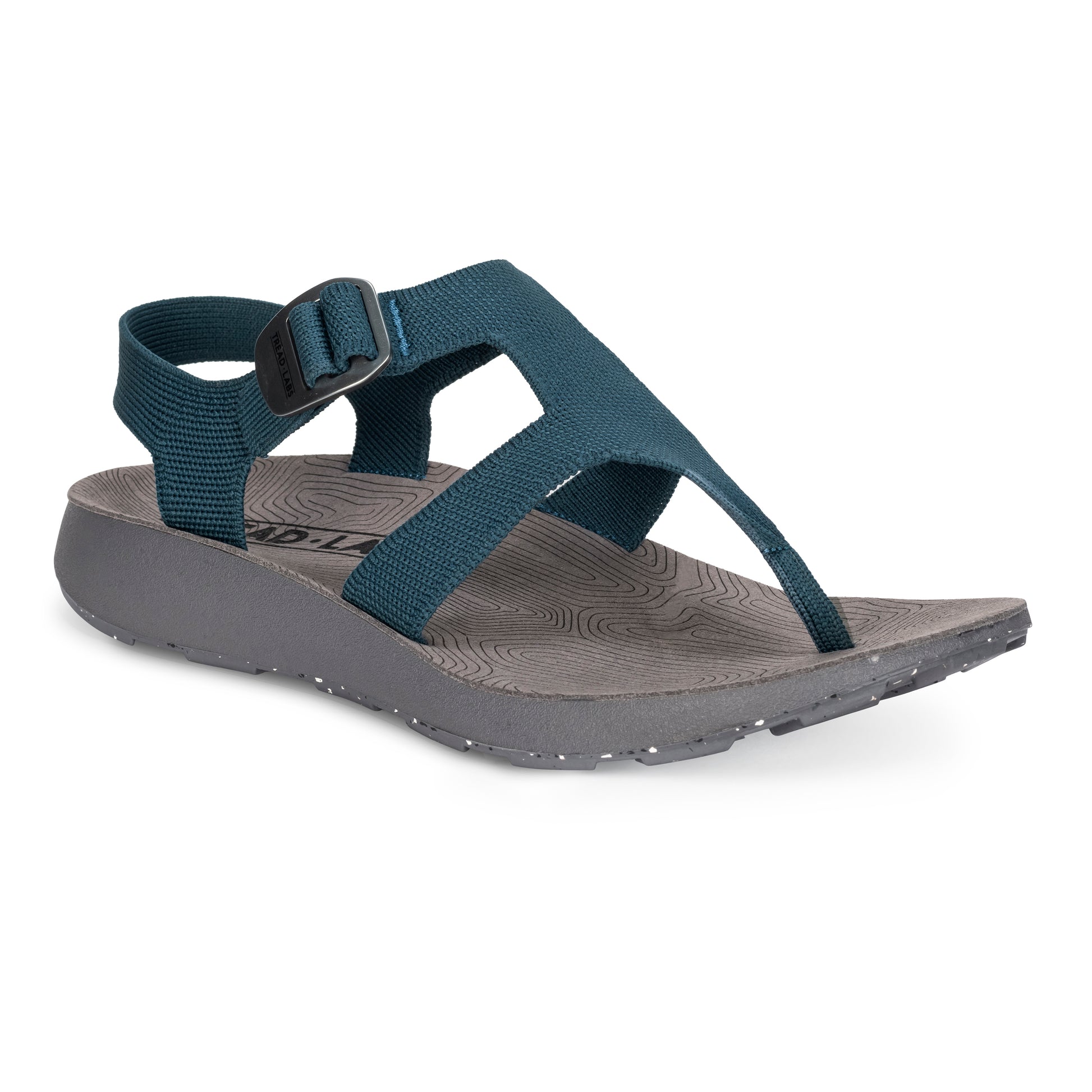 3/4 Angled View of Men's Albion Sandal in Deep on a white background.