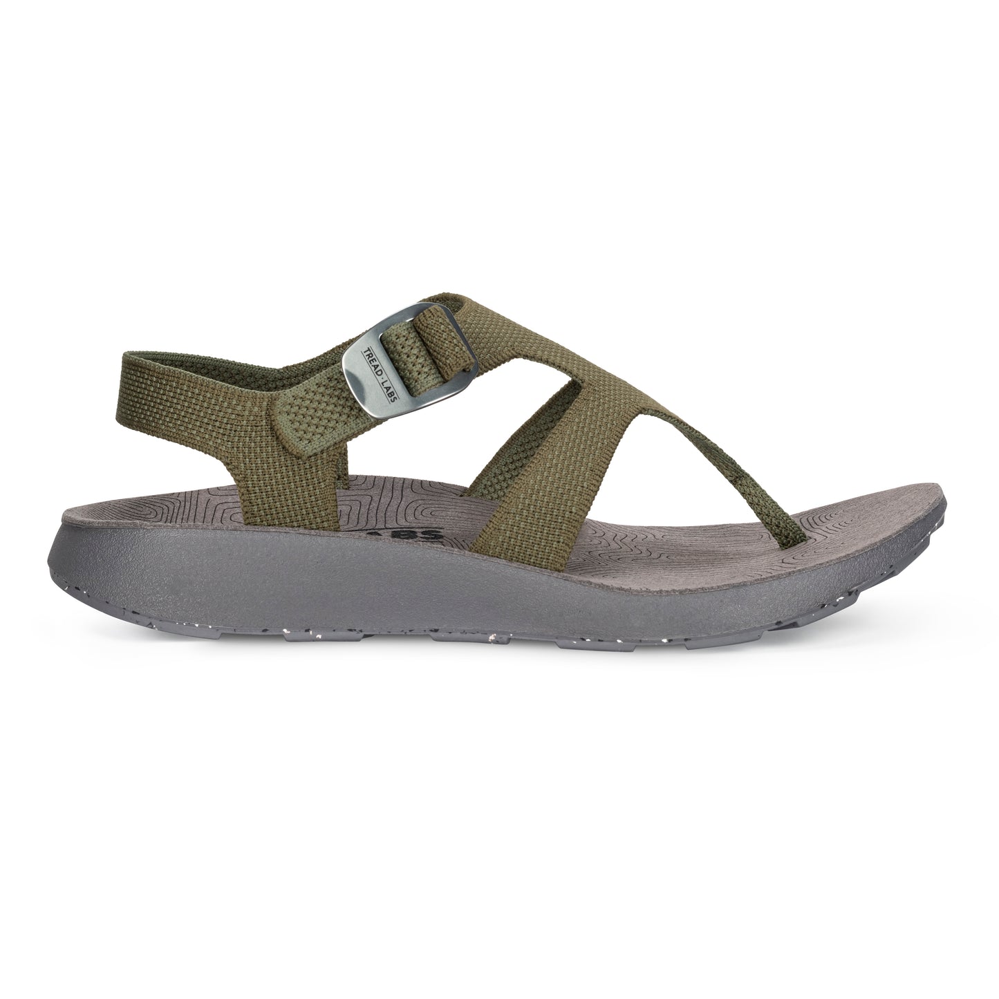 Lateral View of Men's Albion Sandal in Forest on a white background.