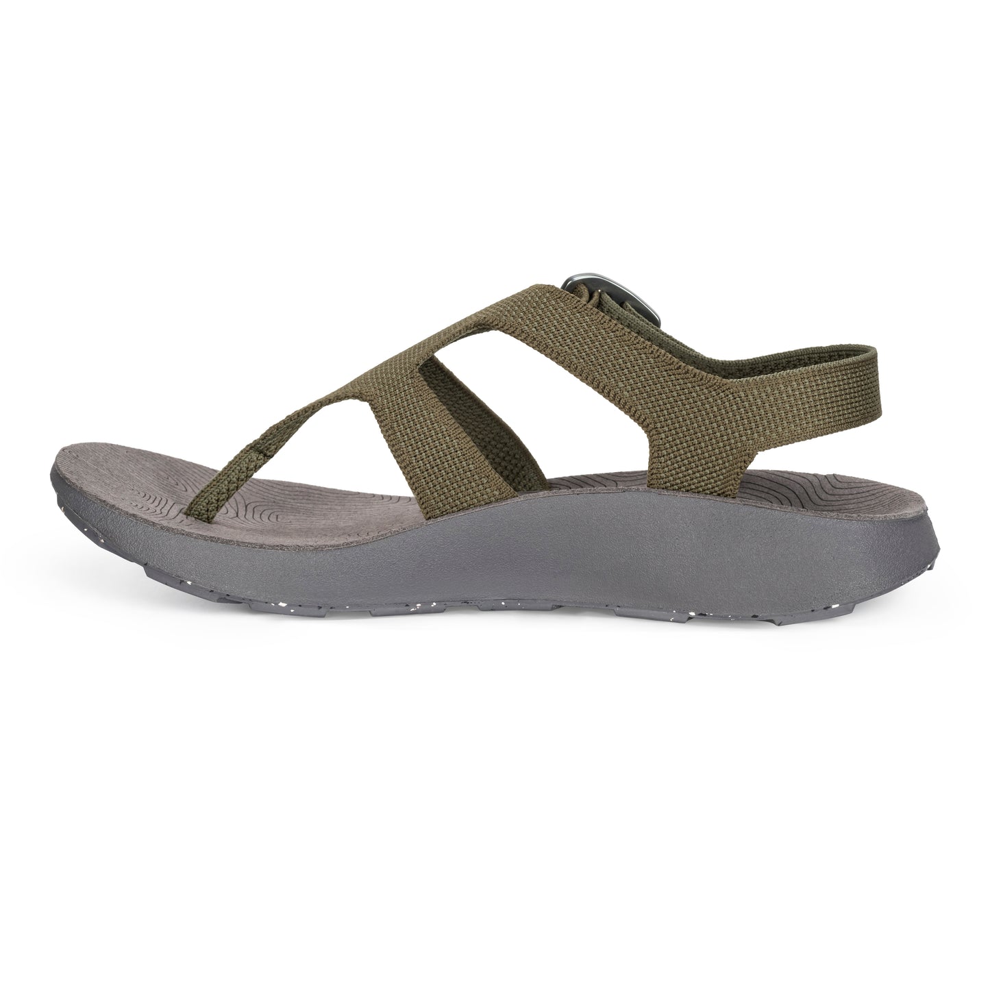 Medial View of Men's Albion Sandal in Forest on a white background.