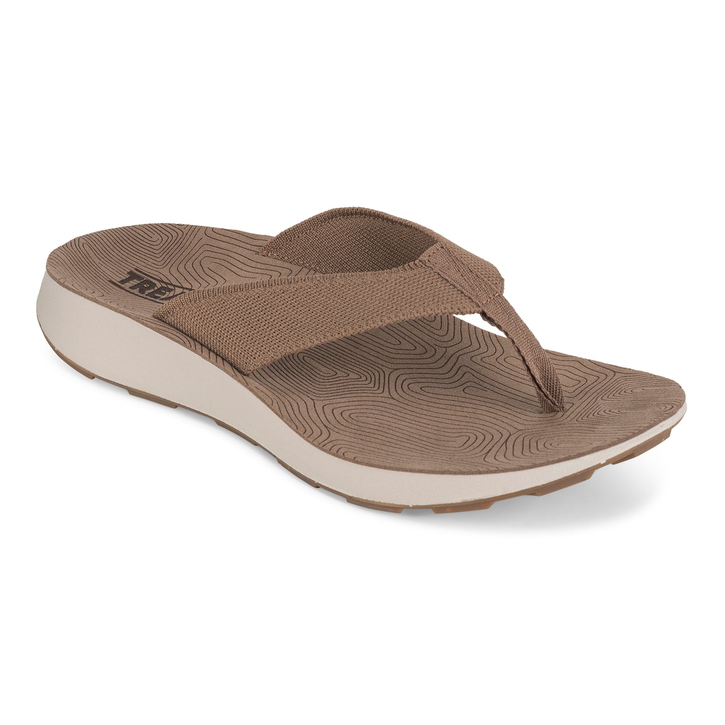 3/4 Angled View of Men's Orleans Sandal in Khaki on a white background.