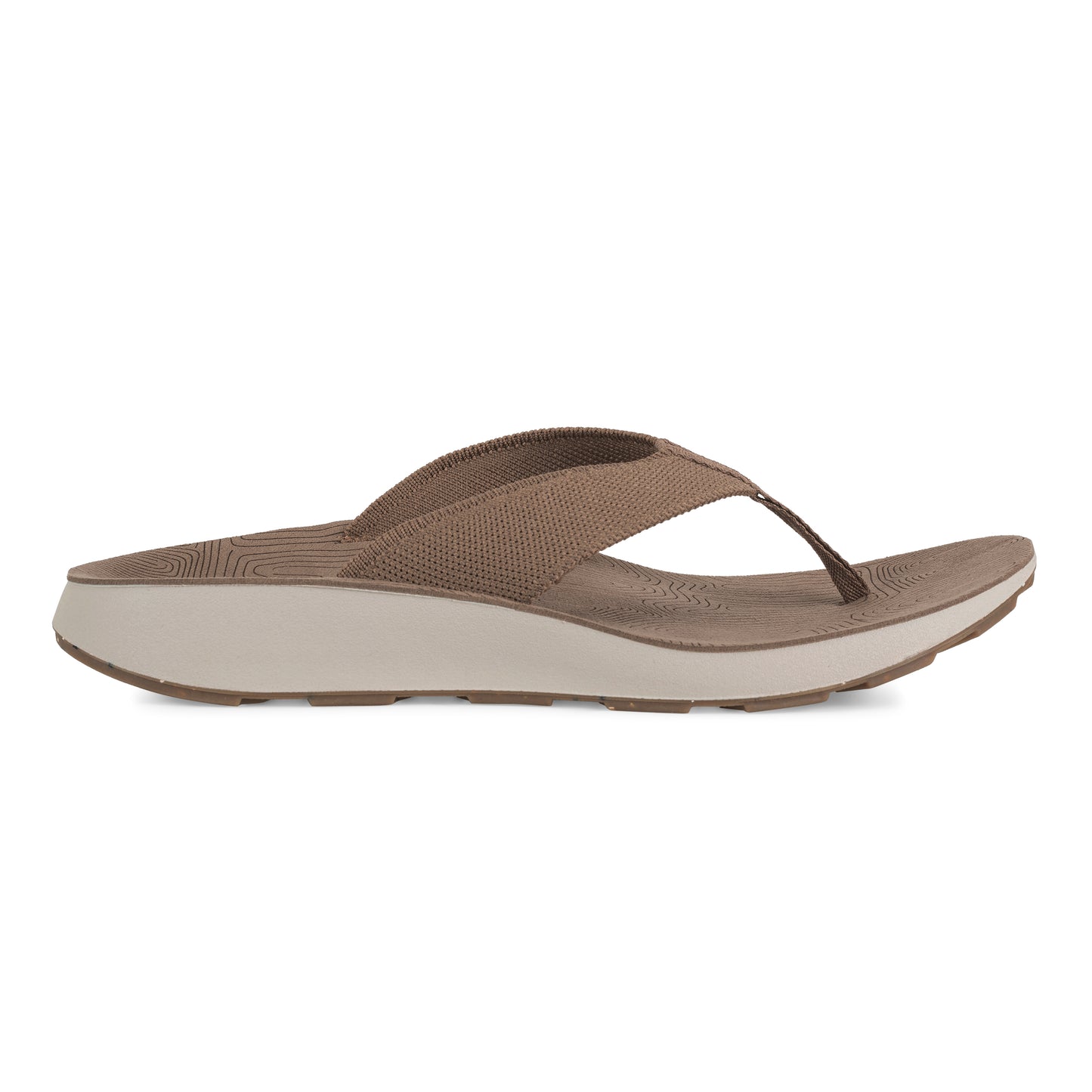 Lateral View of Men's Orleans Sandal in Khaki on a white background.