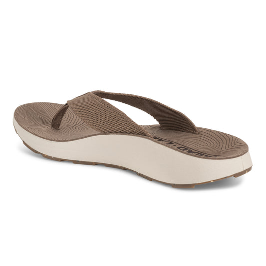 3/4 Angled Medial View of Men's Orleans Sandal in Khaki on a white background.