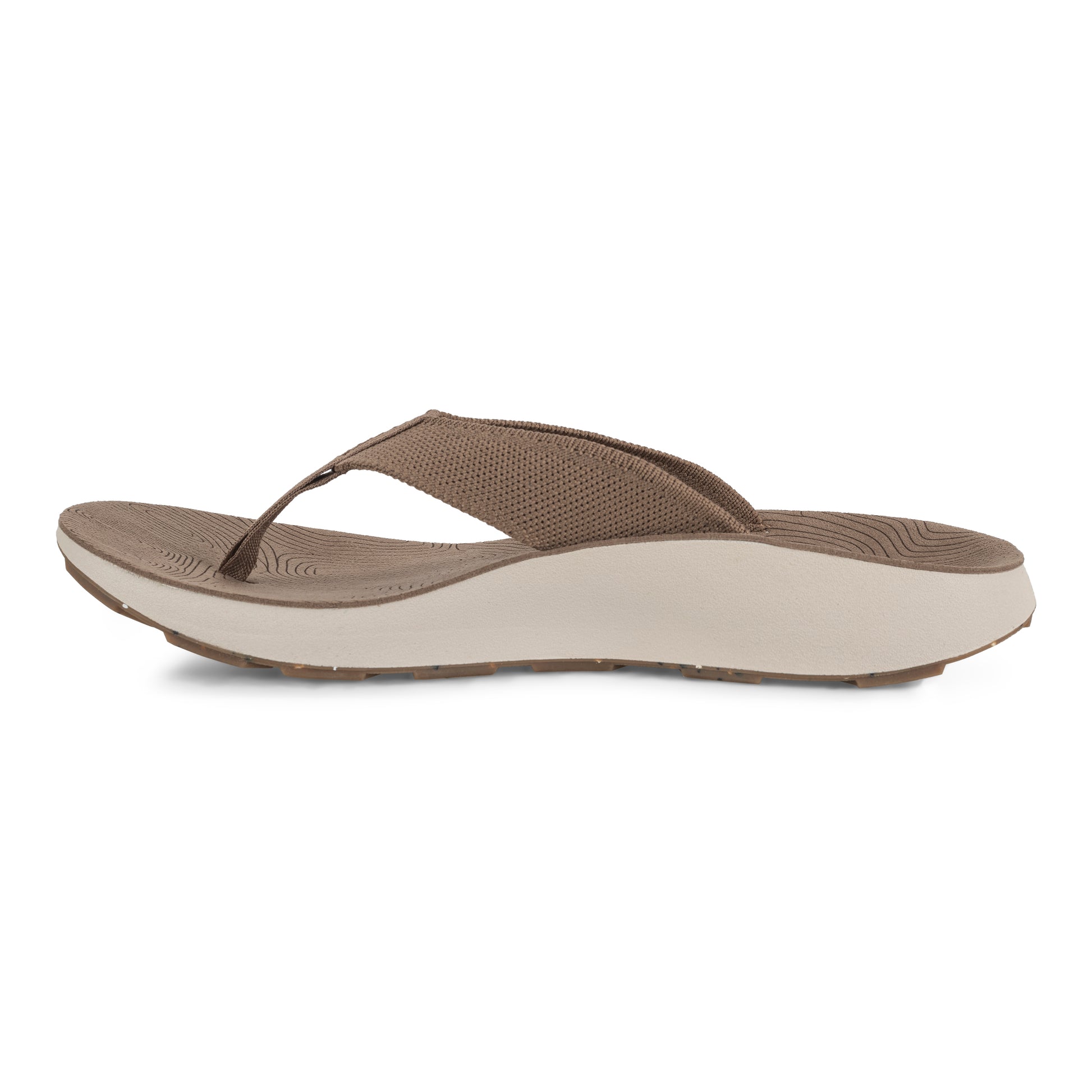 Medial View of Men's Orleans Sandal in Khaki on a white background.