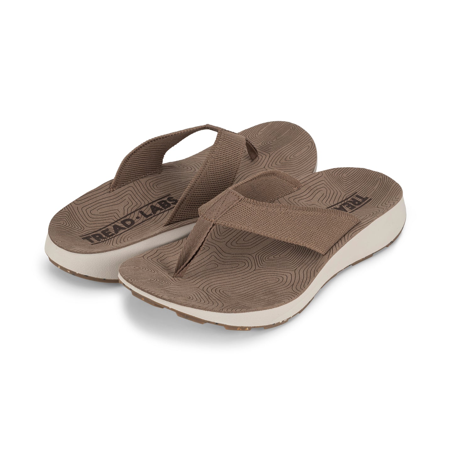 Pair of Men's Orleans Sandals in Khaki on a white background.