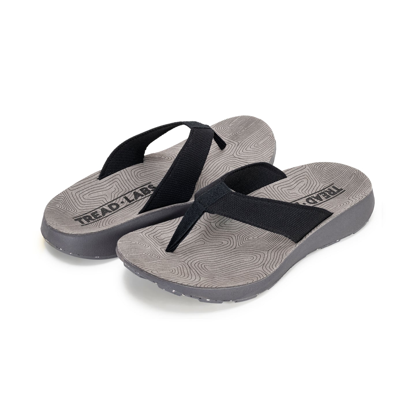 Pair of Men's Orleans Sandals in Black on a white background.