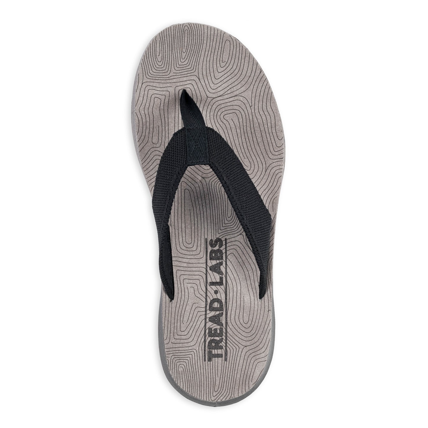 Top View of Men's Orleans Sandal in Black on a white background.