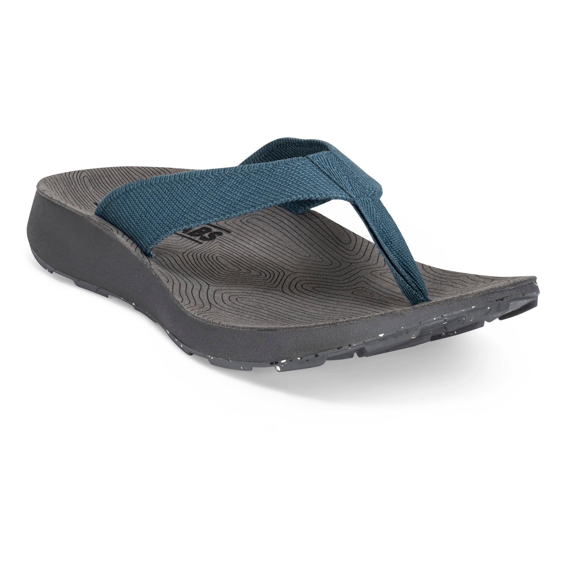 3/4 Angled View of Men's Orleans Sandal in Deep on a white background.