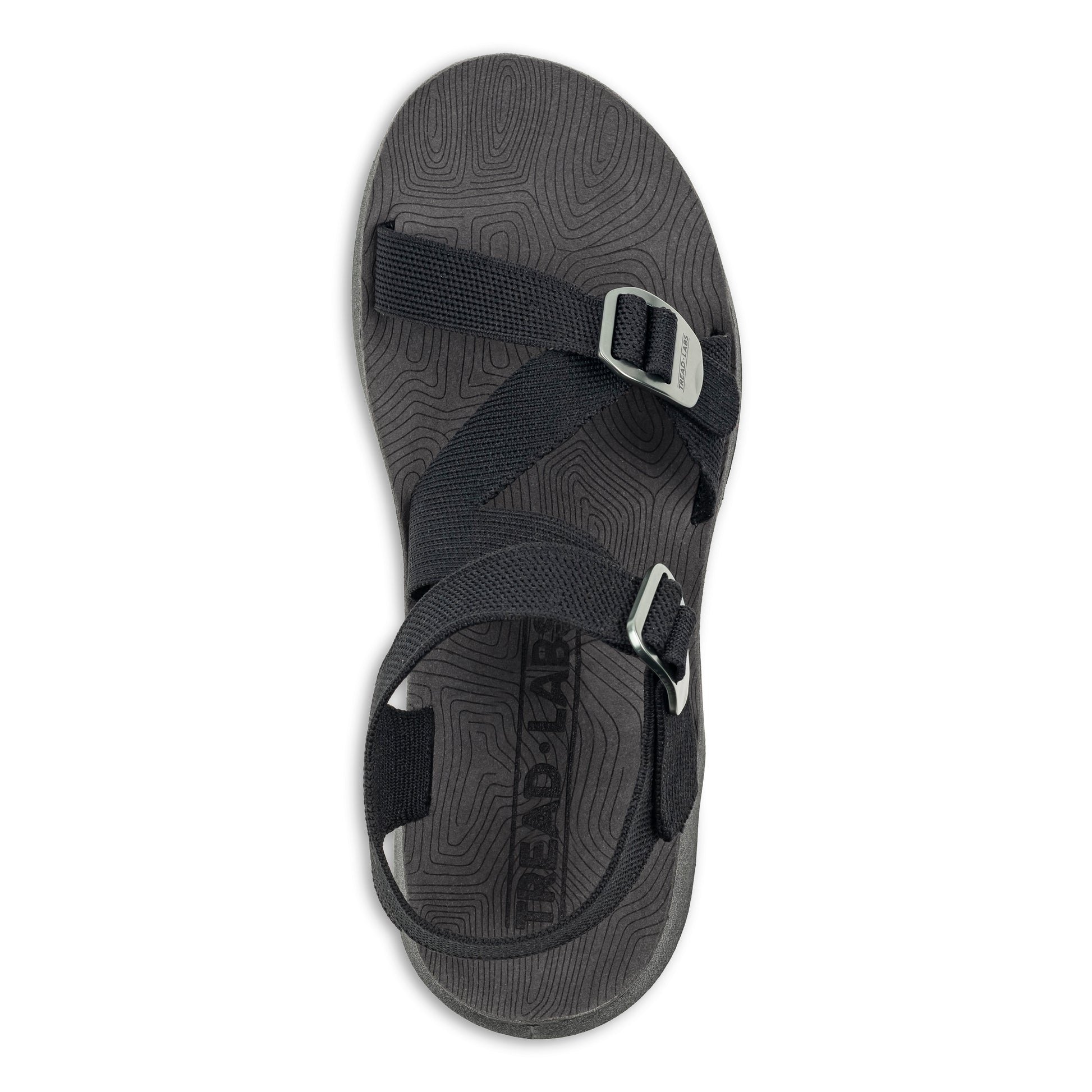 Top View of Men's Redway Sandal in Black on a white background.