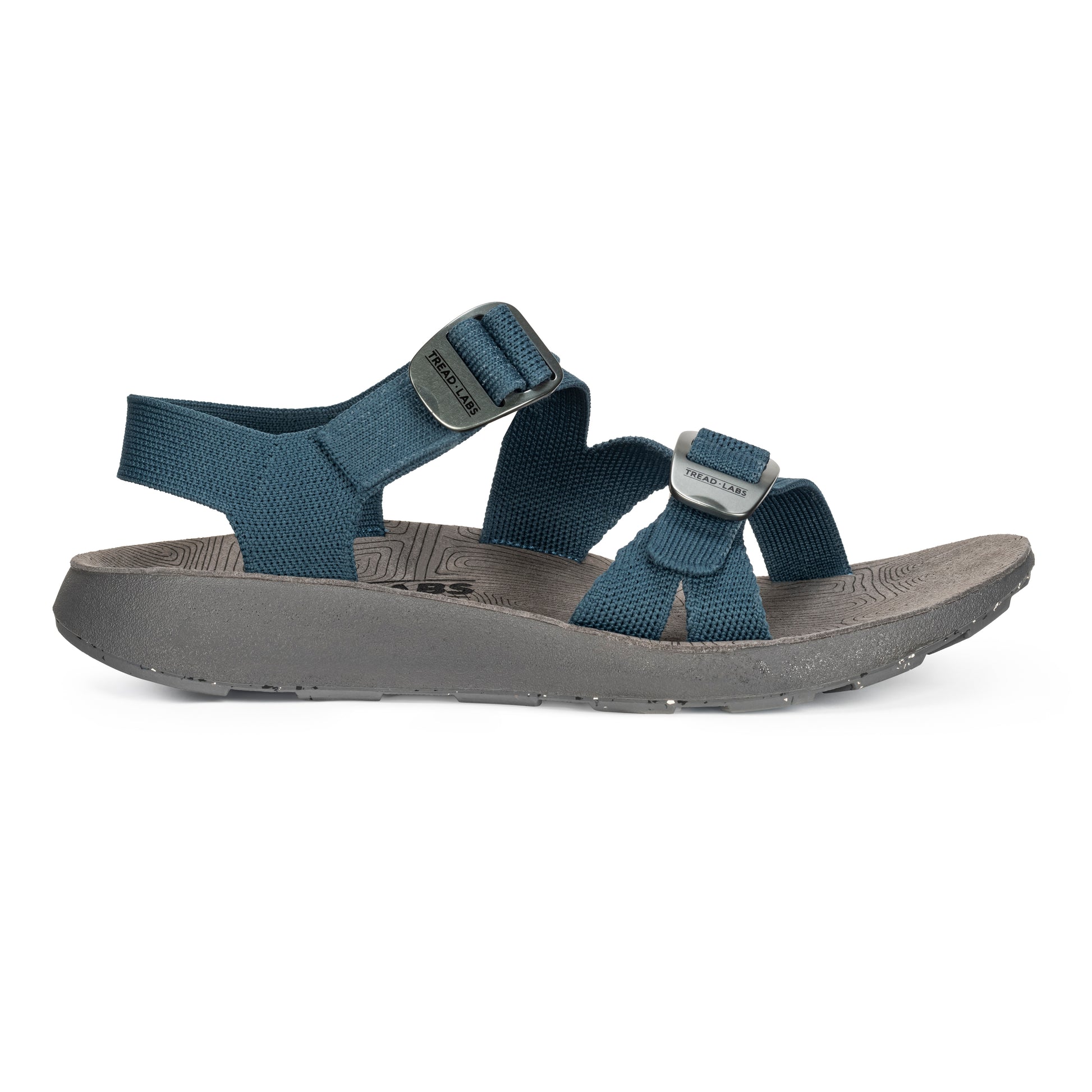 Lateral View of Men's Redway Sandal in Deep on a white background.