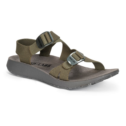 3/4 Angled View of Men's Redway Sandal in Forest on a white background.