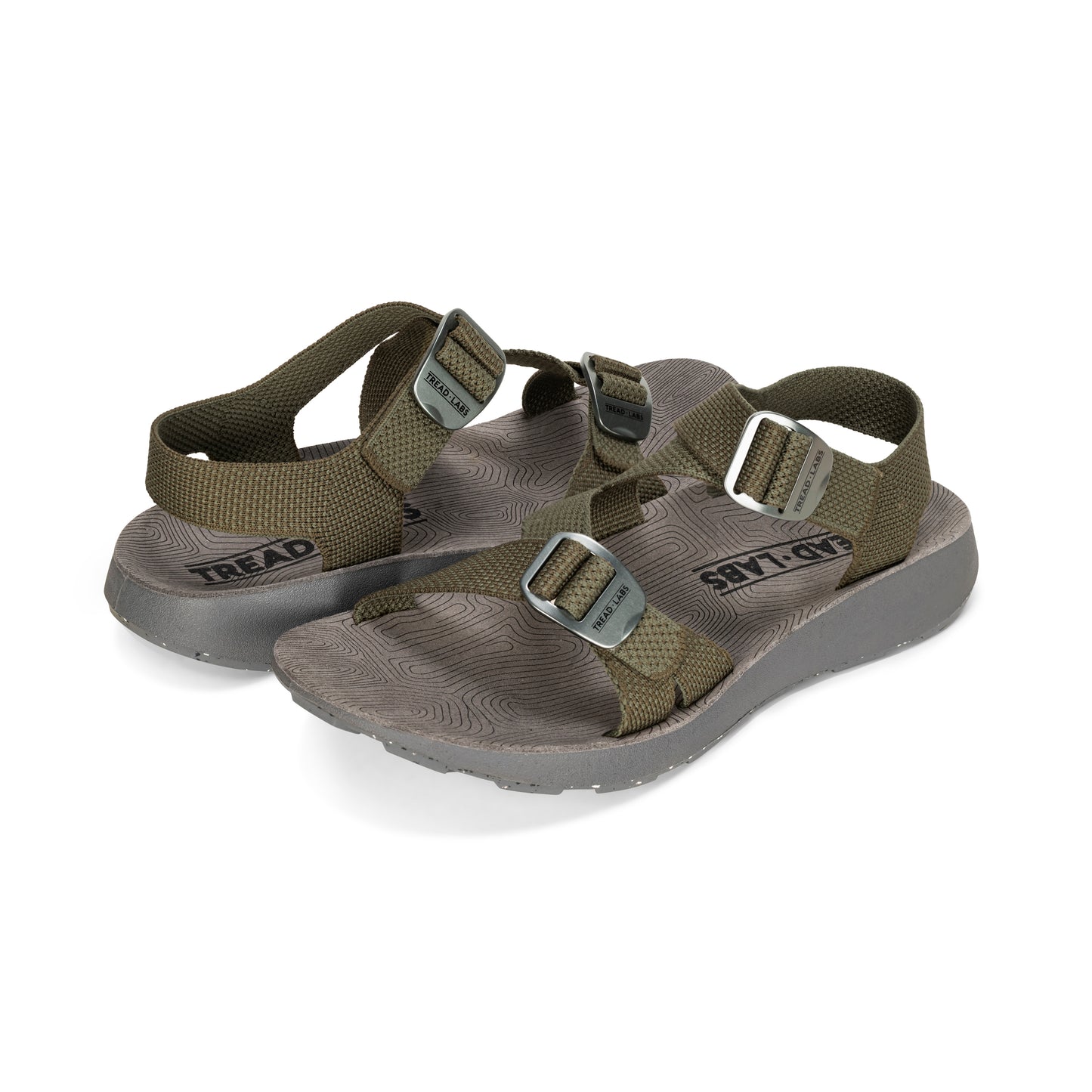 Pair of Men's Redway Sandals in Forest on a white background.