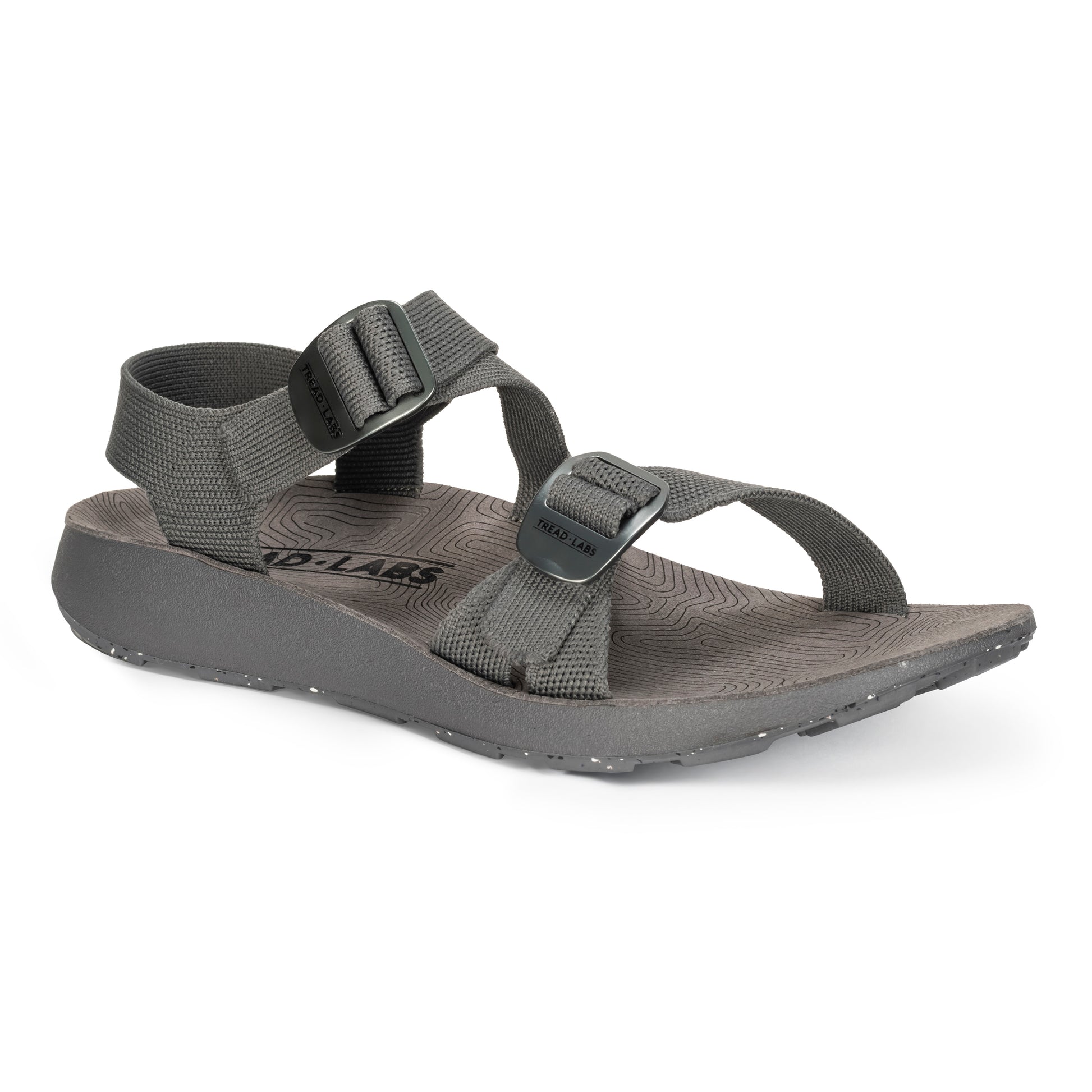 3/4 Angled View of Men's Redway Sandal in Rock on a white background.