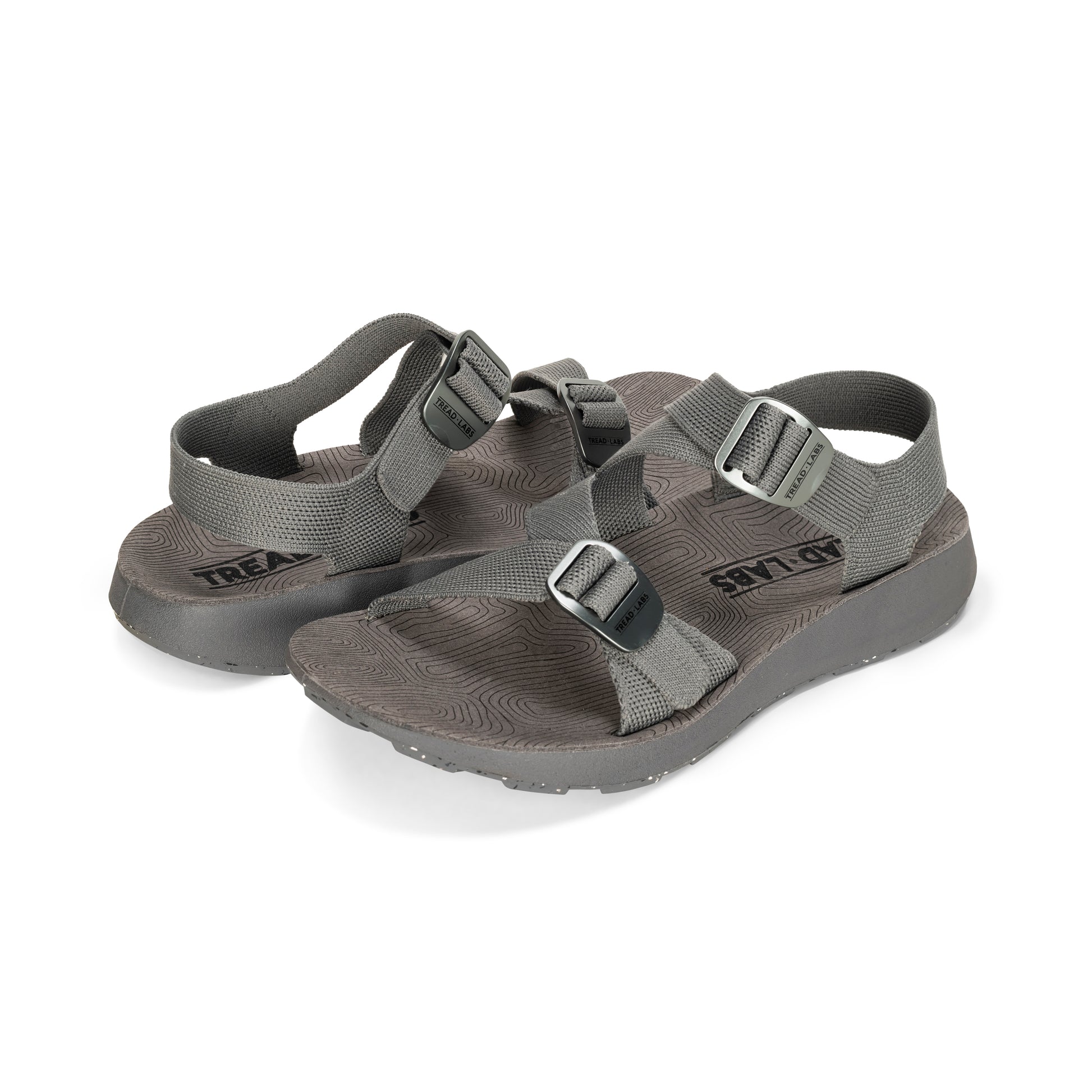 Pair of Men's Redway Sandals in Rock on a white background.