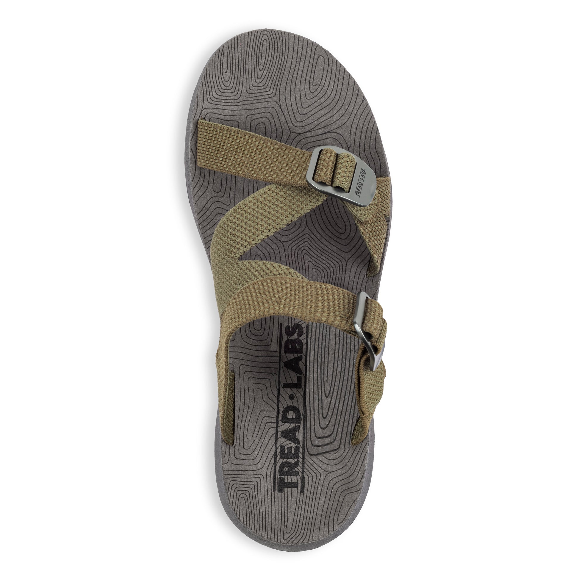 Men's Redway Slide Sandal in Forest green top view on a white background.