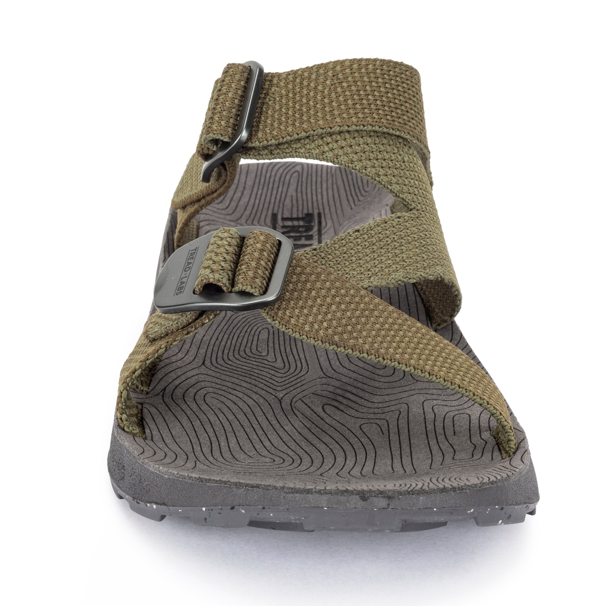 Men's Redway Slide Sandal in Forest green front view on a white background.