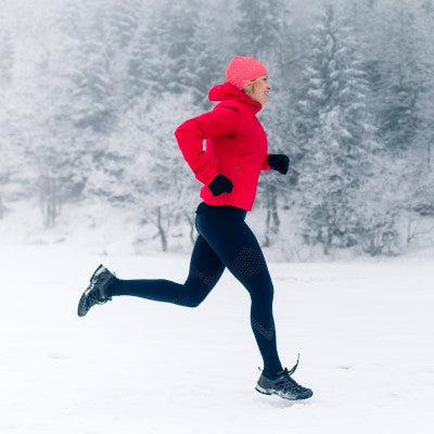 Runner outside in snow