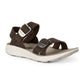 3/4 angled view of Women's Salinas Leather Sandals in Havana on a white background