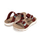 Pair of Women's Salinas Slide Sandals in cabernet on a white background.