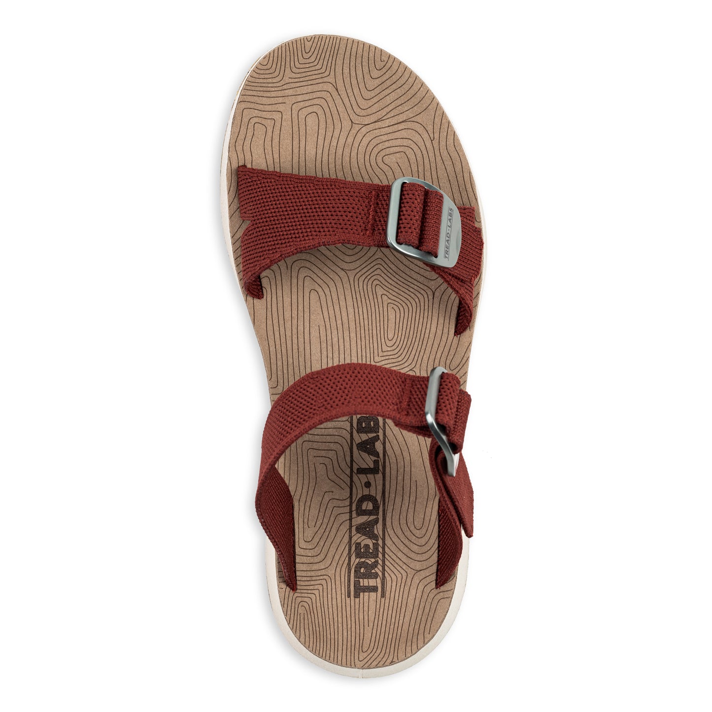 Top view of Women's Salinas Slide Sandal in cabernet on a white background.