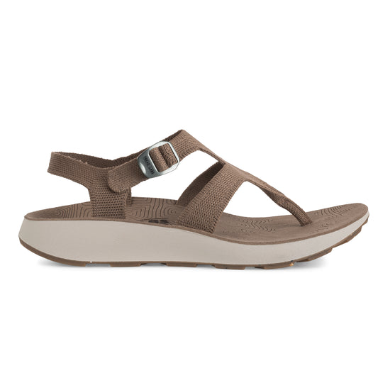 Lateral View of Women's Albion Sandal in Khaki on a white background.