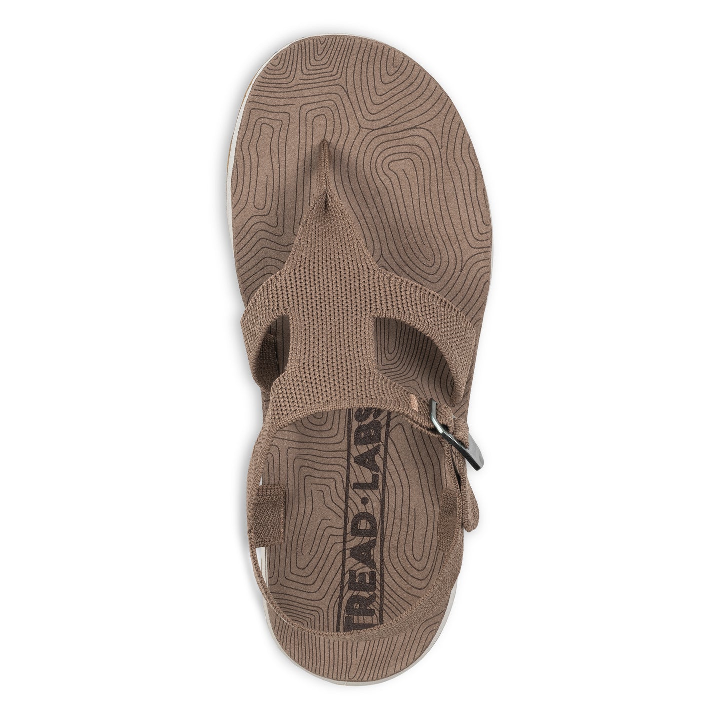 Top View of Women's Albion Sandal in Khaki on a white background.