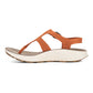 Medial View of Women's Albion Sandal in Apricot on a white background.