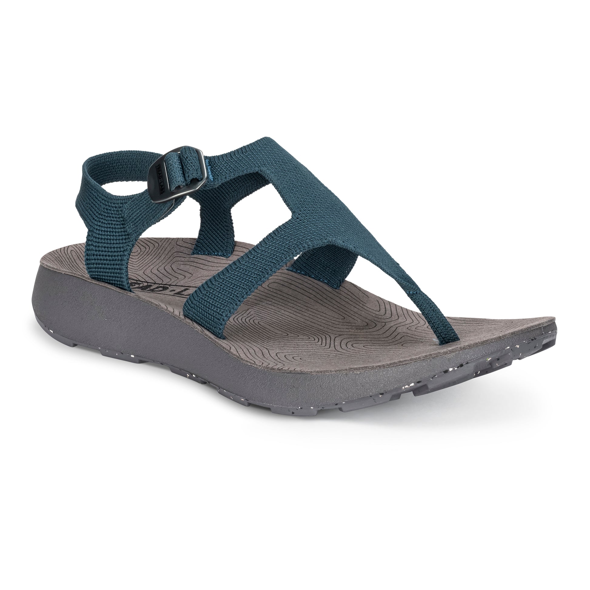 3/4 Angled View of Women's Albion Sandal in Deep on a white background.