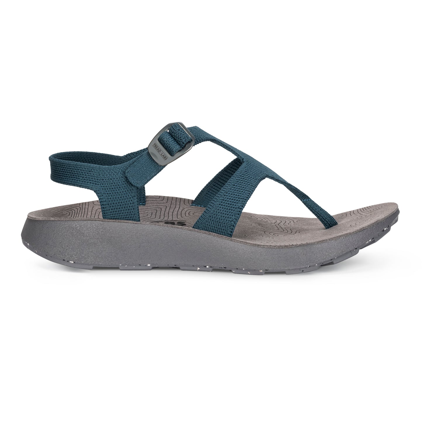 Lateral View of Women's Albion Sandal in Deep on a white background.