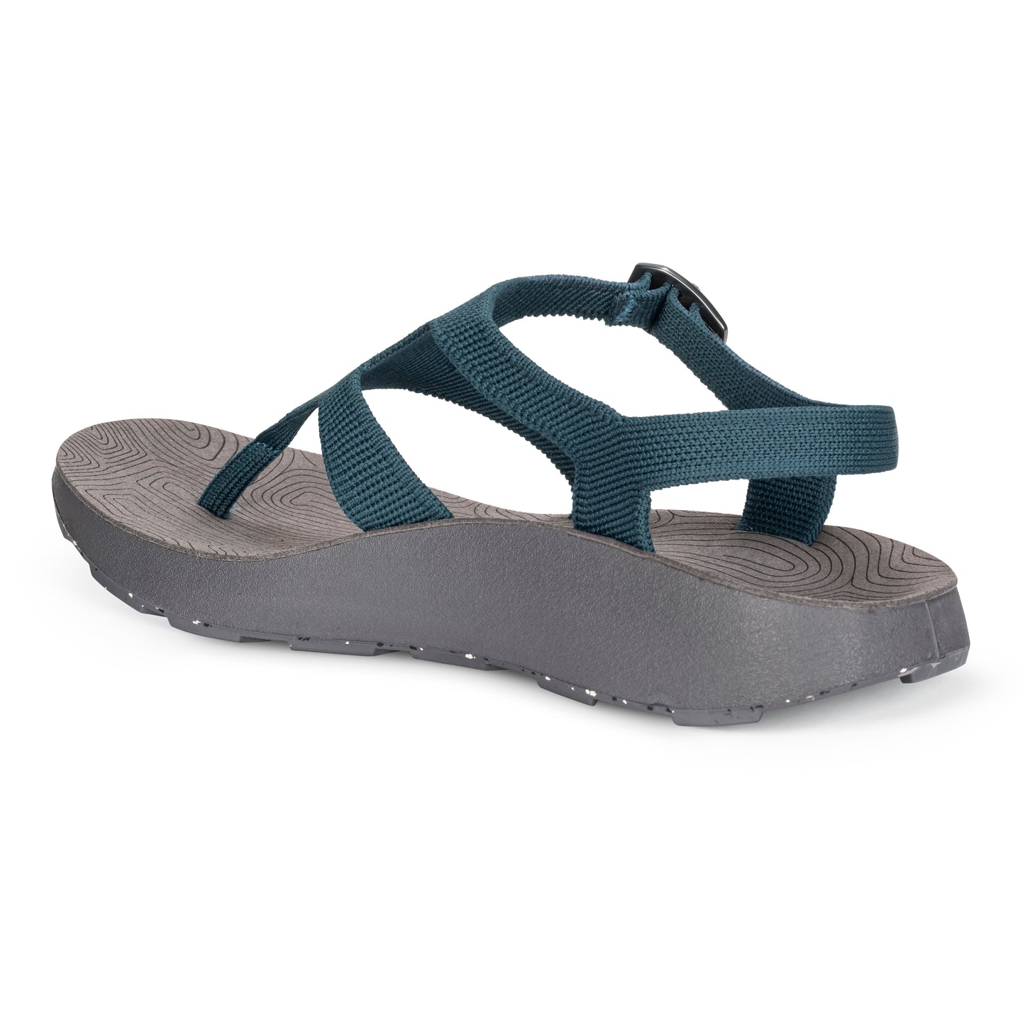 3/4 Angled Medial View of Women's Albion Sandal in Deep on a white background.