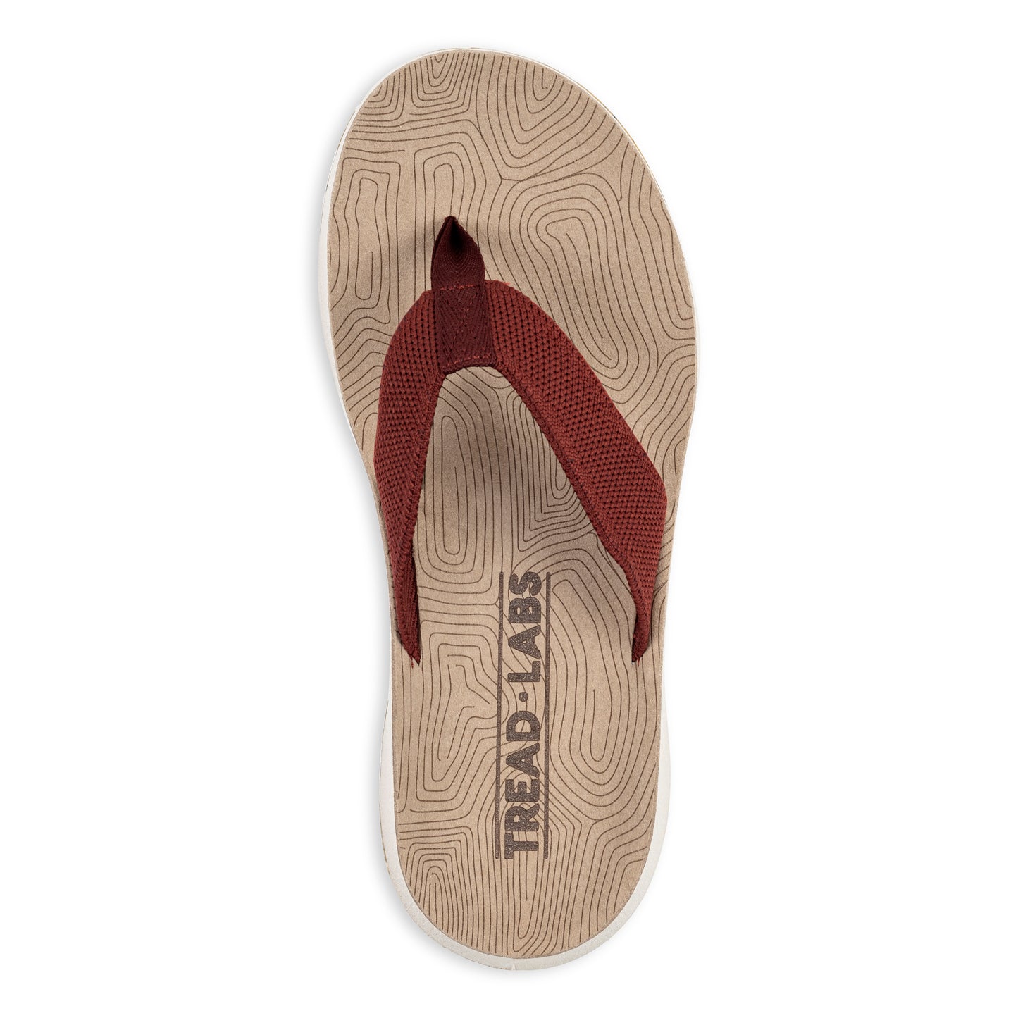 Top View of Women's Orleans Sandal in Cabernet on a white background.