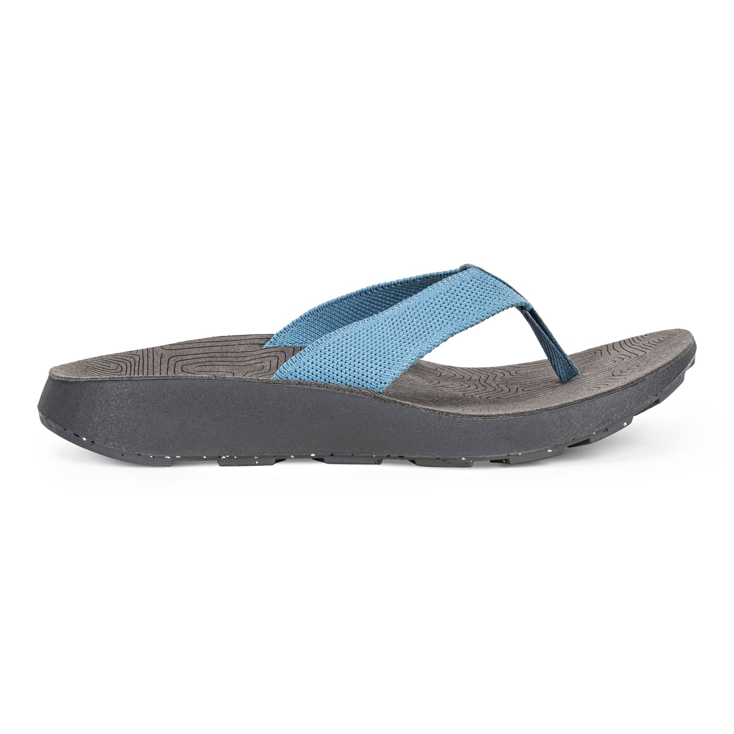 Lateral View of Women's Orleans Sandal in Sky on a white background.