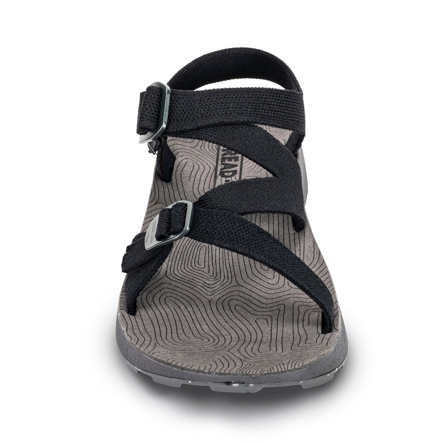 Front view of Women's Redway Sandal in black on a white background.