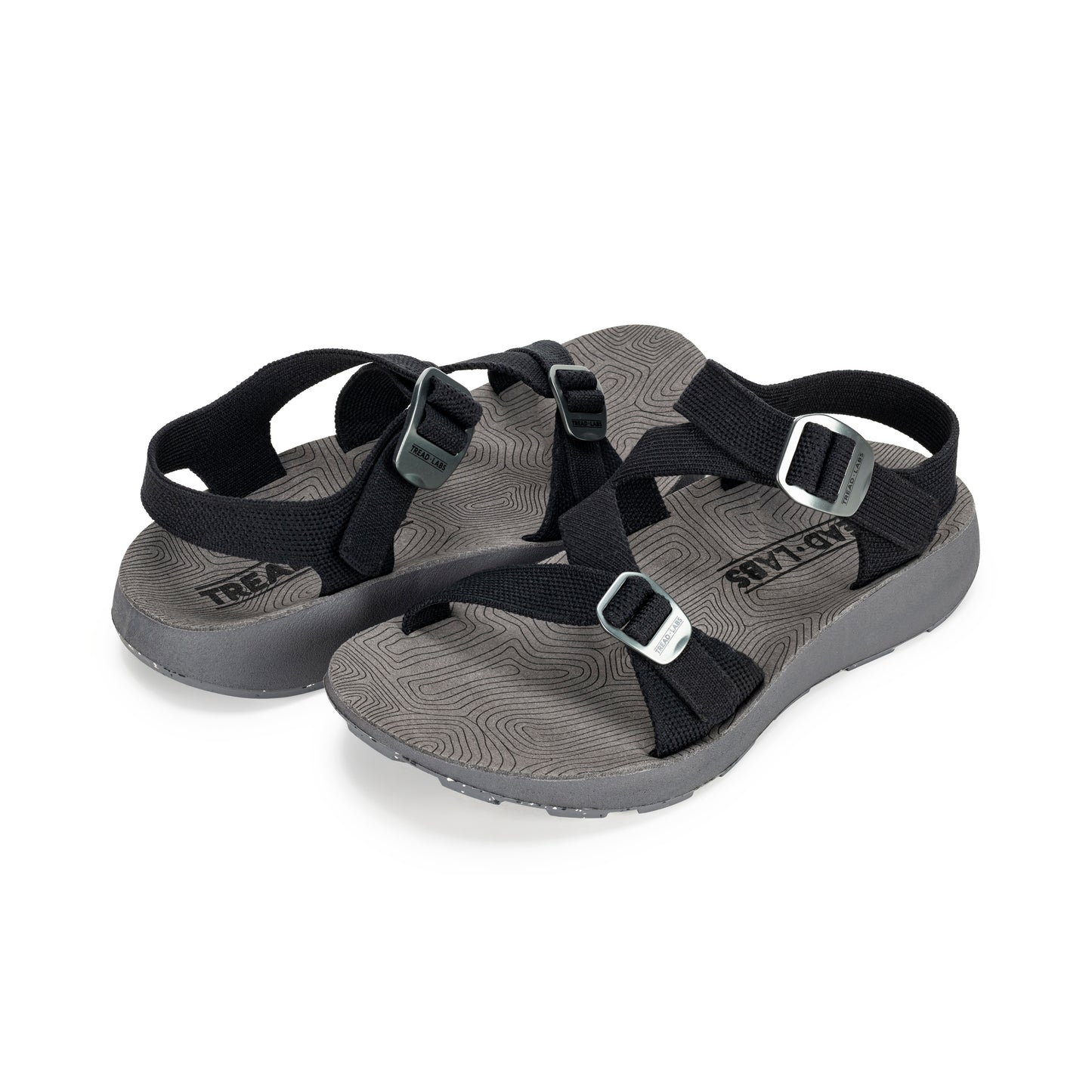 Pair of Women's Redway Sandals in black on a white background.