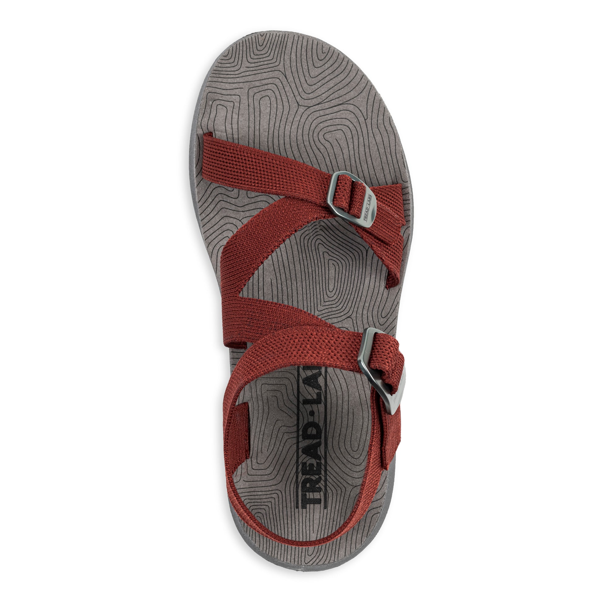 Top view of Women's Redway Sandal in cabernet on a white background.