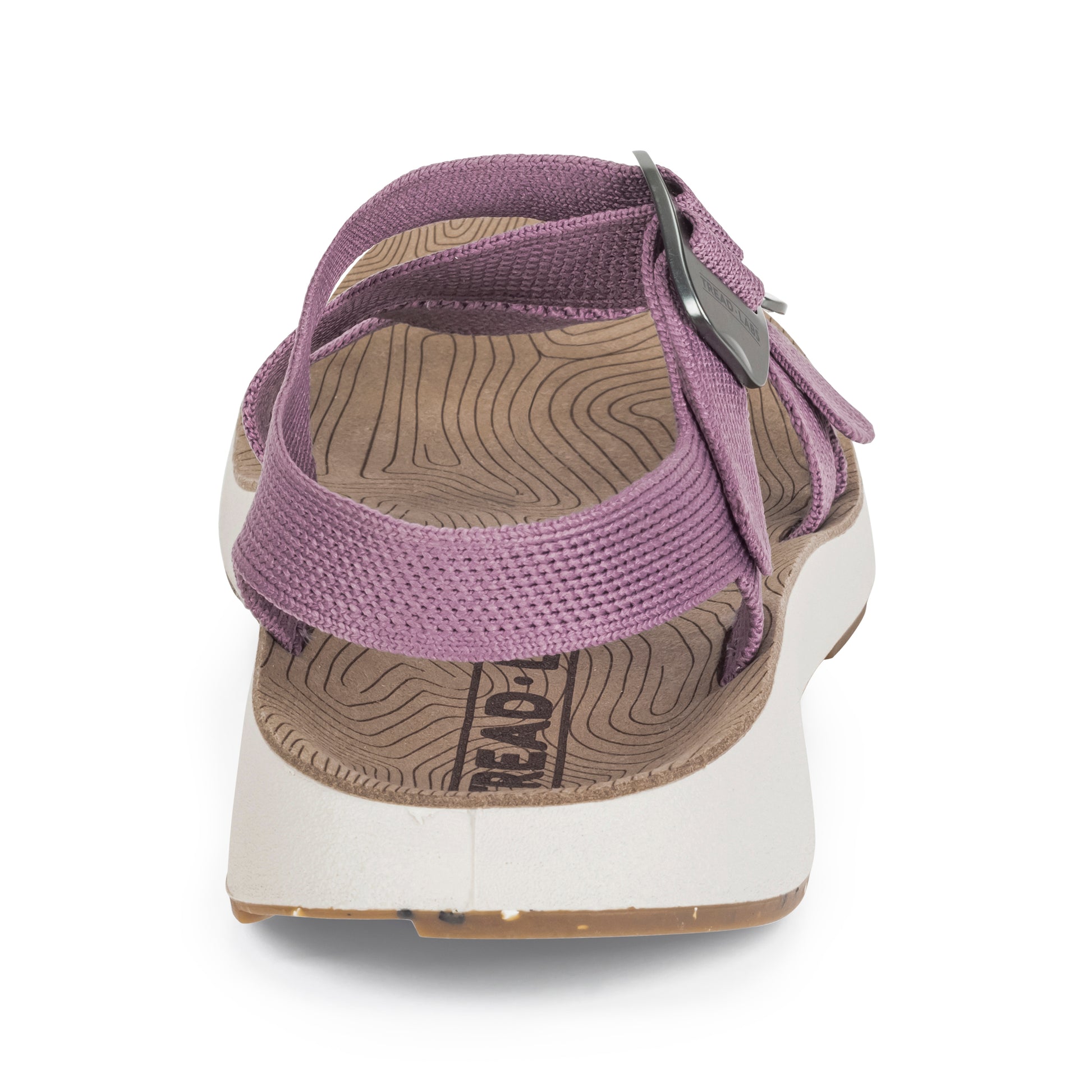 Rear view of Women's Redway Sandal in lilac on a white background.