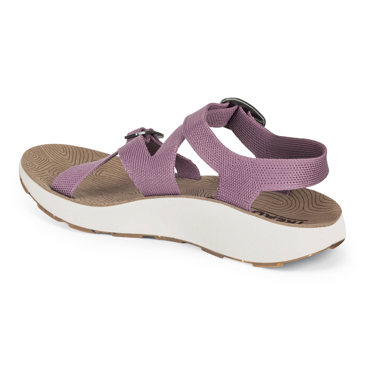 3/4 angled medial view of Women's Redway Sandal in lilac on a white background.