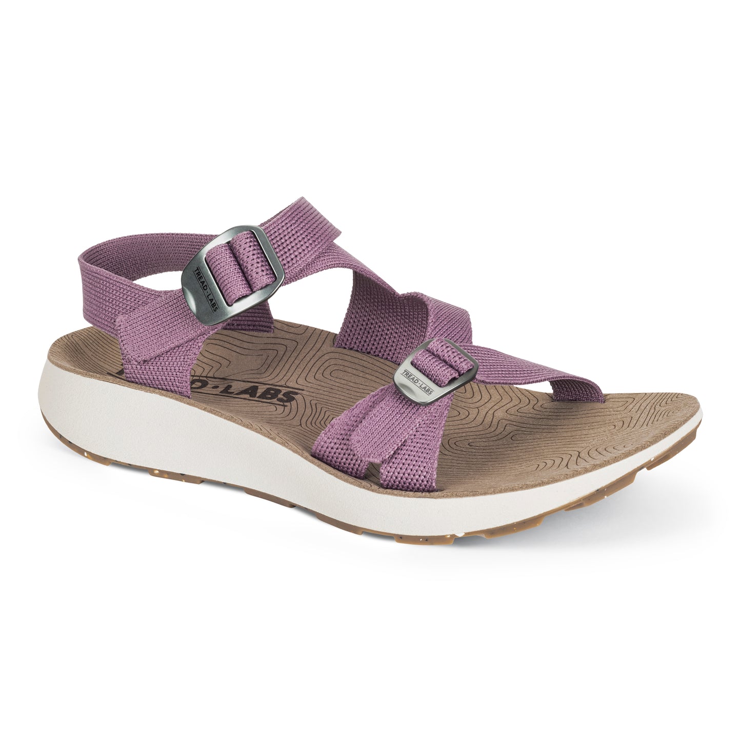 3/4 angled view of Women's Redway Sandal in lilac on a white background.