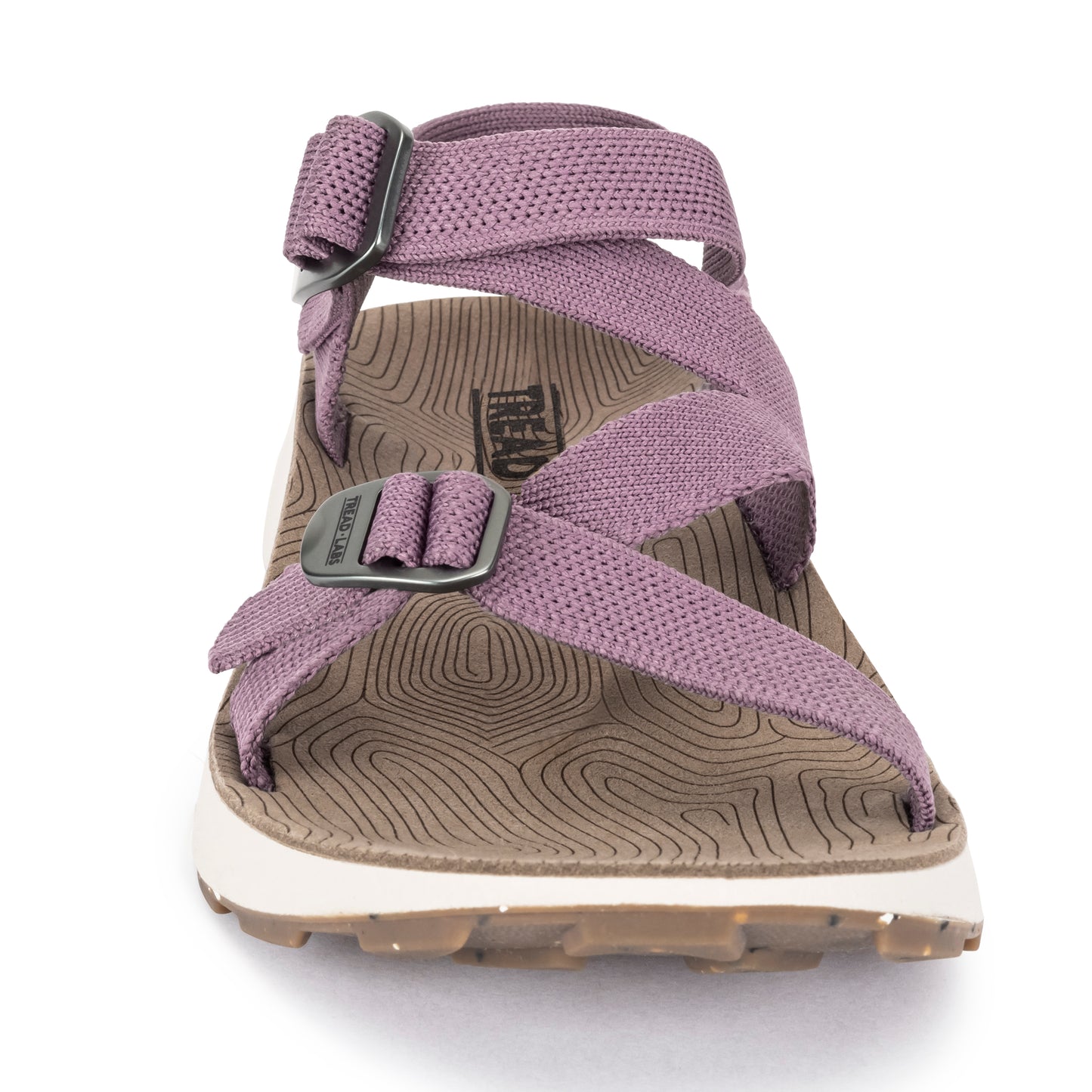 Front view of Women's Redway Sandal in lilac on a white background.