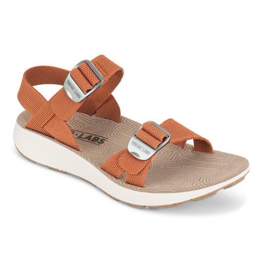 3/4 Angled View of Women's Salinas Sandal in Apricot on a white background.