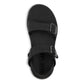 Top View of Women's Salinas Leather Sandal in Black on a white background.